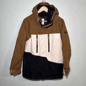 686 GEO Youth 10K  Snowboard Jacket Brown Hooded Waterproof‎ Insulated XL (16)